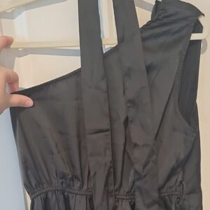 SHEIN One Shoulder Elegant Black Dress